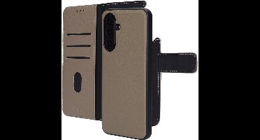 Mobiparts hoesje geschikt voor Samsung Galaxy A17 - Wallet 2-in-1 Boekhoesje - MagSafe - Echt Leder - Uitneembare Case - Sterke Magneet Sluiting - Contactloos betalen - Beige