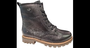 Remonte Zwarte Leren Dames Veterboots - Zwart - 41