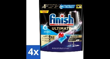 4 x Finish Powerball - Ultimate All in One - Vaatwastabletten - Met Bicarbonaat - 62 Capsules - Vaatwascapsules - Vaatwasser - Vaatwasmiddel - Glans - Reiniging
