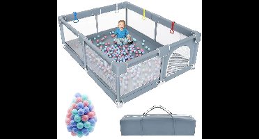 Baby Box – Grondbox – Speelbox – Gemakkelijk In elkaar te zetten – 150cm X 180cm X 68cm – Grijs