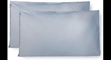 PromoHome Set van 2 Kussenslopen 100% Zuiver Katoen 50x80 cm - Hemelsblauw | Zaksluiting | Ademend Materiaal | Hypoallergeen | Gemaakt in Italië | Wasbaar