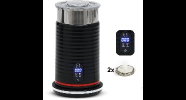 Favy Elektrische Melkopschuimer - 4-in-1 - 320 ml - Melkschuimer - Digitaal Display & Temperatuurregeling - Milk Frother - Inclusief 2 Gardes – Zwart/RVS