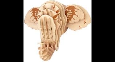 PIA Soft Toys - 3D Hout Puzzel - Olifant Hoofd