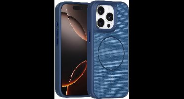 TUNIQ Back cover voor iPhone 15 Pro - MagSafe - Carbon Fiber - Antishock - Blauw