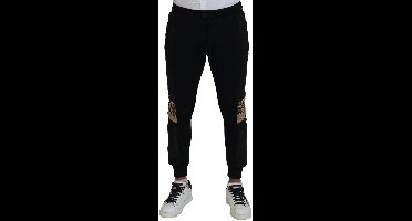 Leopard Print Track Pants - Black Jeans