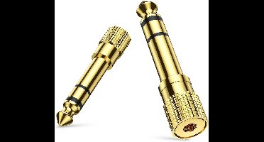 Qost - 6.35 mm naar 3.5 mm Stereo Adapter - 2 Stuks - Audio Adapter - Gold Plated