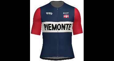 Santini La Vuelta Grand Salida Piemonte Korte Mouw Wielertrui Blauw M Man,Vrouw