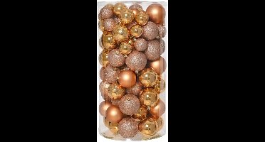 Kerstballenset | Polystyreenmix | Brons | 3-delig combinatieset | 100 stuks