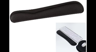 Toetsenbordpolssteun - Langzaam terugverende polssteun - Rubberen traagschuim toetsenbordpolssteun - Met antislipbasis - Ideaal voor ondersteuning van computerbureau, typepijn, gamen en laptops - Zwart