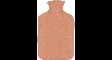 H&S Collection Warmwaterkruik - met fleecehoes - zalmroze - 1,75L - kruik