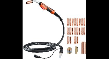 Lasbrander – MIG-lasbrander – Gasbrander – Soldeerbrander – Laspistool – 15 Meter Kabel – Ergonomische Lange Handgreep