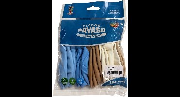 Zakje Met 25 Ballonnen In Blauwe en Bruine Tinten - 30cm Doorsnee - Biologisch Afbreekbaar - geboorte