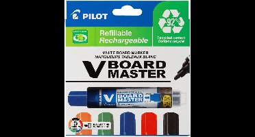 Pilot V-Board Master markeerstift 5 stuk(s) Beitelvormige punt Zwart, Blauw, Groen, Oranje, Rood