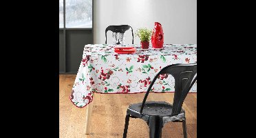 Rechthoekig kersttafelkleed - Vlekbestendig / Waterdicht materiaal - Witte Kerstman