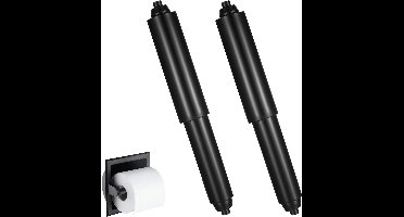 wc-rolhouder - 2 stuks - veerstang - verstelbare - plastic - 18L x 7B centimeter - Zwart