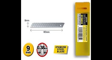 Reserve OLFA MES RVS KLEIN (9 mm) HOOG AB-10S (koker á 10 stuks)