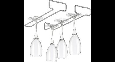 Metaltex - Wijnglazenrek Hangend - Set van 2 stuks - Wijnglazenhouder Polytherm coating - Inclusief bevestigingsmateriaal