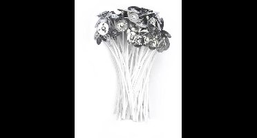 Gewaxte kaarslonten (10 cm) 100 stuks Wit