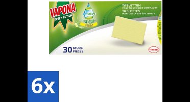 6 x Vapona - Verstuiver Navulling - Green Action- 30 Tabletten - Insectenbestrijding - Tabletnavulling - Vapona - Elektronische Parfum Verstuiver - Huis