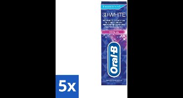 5 x Oral-B - 3D White Vitalize - Tandpasta - Whitening - 75 ml - Tandpasta Whitening - Tanden Versterken - Glazuur Beschermen - Tanden Verkleuren - Stralende Lach