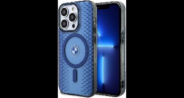 BMW Back Cover - iPhone 15 Pro - Blauw - MagSafe - Schokabsorberend ontwerp