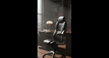 Ergonomische Bureaustoel – Comfortabele Gaming & Office Chair – Inklapbare Armleuningen, Verstelbare Hoofdsteun, Kantelfunctie – Zwart – Max. Belastbaar 150 kg IndustrialHome