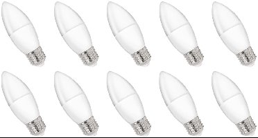 Spectrum LED Kaarslamp E27 8W - 230V - 710 Lumen - 3000K Warm wit - Gezellig licht - Energiezuinig - 10 stuks
