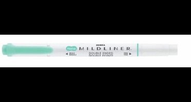 Zebra Mildliner Fluor Blue Green – Creative marker – Twinmarker – Tekstmarker – Brede + fijne punt – Blauw/groen