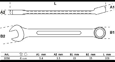 BGS Steekringsleutel 6 mm