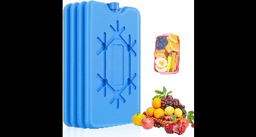 Ultradunne herbruikbare koelelementen voor lunchboxen en moedermelkzakjes - Set van 4 stuks 200 ml - Vershoudkoelelementen voor onderweg.