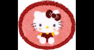 Vervaco - Knoopvormtapijt kit - Hello Kitty in de bakkerij I - PN-0154948 - Borduren - Borduurpakket - Borduurpakket volwassenen - Borduurpakket kind