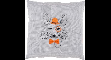 Vervaco - Borduurkussen kit - Vos met oranje bril - PN-0156060 - Borduren - Borduurpakket - Borduurpakket volwassenen