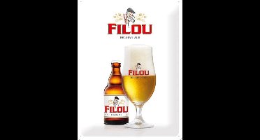 Filou Belgian Ale Metalen wandbord in reliëf 30 x 40 cm.