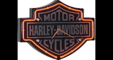 Harley-Davidson Etched Bar & Shield Shaped Neon Klok