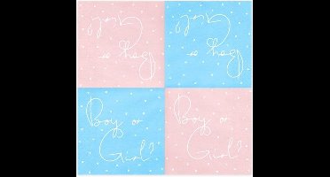 Servetten Roze/Blauw met Boy or Girl?
