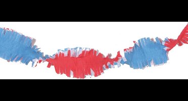 Crepe guirlande rood/wit/blauw 24m