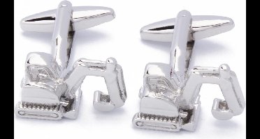 Manchetknopen - Graafmachine Excavator Zilver