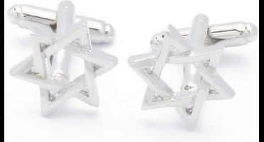 Manchetknopen - Ster Davidsster Zilverkleur