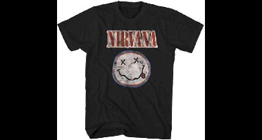 Nirvana Distressed Logo Heren T-shirt - zwart - M