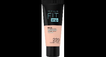 Maybelline New York - Fit Me Matte + Poreless Foundation - 220 Natural Beige - Medium Dekkende Foundation met Matte Finish voor de Normale tot Vette Huid - 30 ml