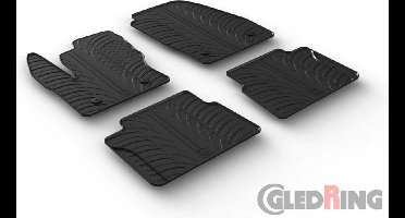 Gledring Rubbermatten passend voor Ford Transit Connect Kombi Furgon (L1/L2) 2014- (T profiel 4-delig + montageclips)