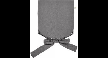 Dutch Decor - JAVA - stoelkussen 40x40 cm - 100% katoen - met lint - Charcoal Gray - antraciet - Zitkussen