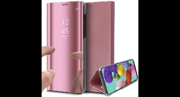 Hoesje geschikt voor Samsung Galaxy A51 - Book Case Spiegel Roségoud