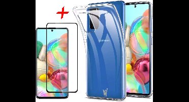 Hoesje geschikt voor Samsung Galaxy A71 - Screen Protector FullGuard - Back Cover Case ShockGuard Transparant & Screenprotector