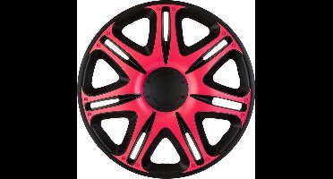 4-Delige J-Tec Wieldoppenset Nascar 15-inch zwart/roze