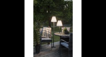 Star Trading Kreta tafellamp - outdoor - donkergrijs / wit - D 28 cm - H 60 cm