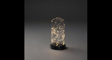 Konstsmide LED Glazen Stolp | 3.2W Extra Warmwit | 24.5cm Hoog | 50 Lichtpunten | Binnengebruik | 3x AA batterij (excl.) | On/off & 6-uurs timer