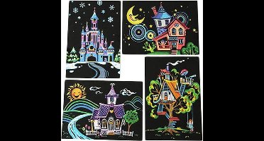 Kras Tekeningen  voor kinderen set C (4 stuks)