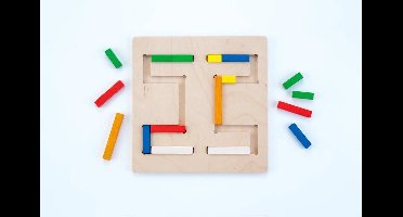 Sorter puzzle 30 x 30 cm bars rubber wood