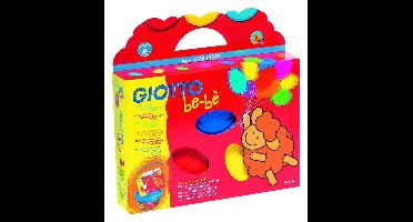 Gioto Be-Bè Box -Case: 3 X 100 Ml Finger Finger Paint Pot Red/Yellow/Cyan + Animal Shaped Sponge And Apron